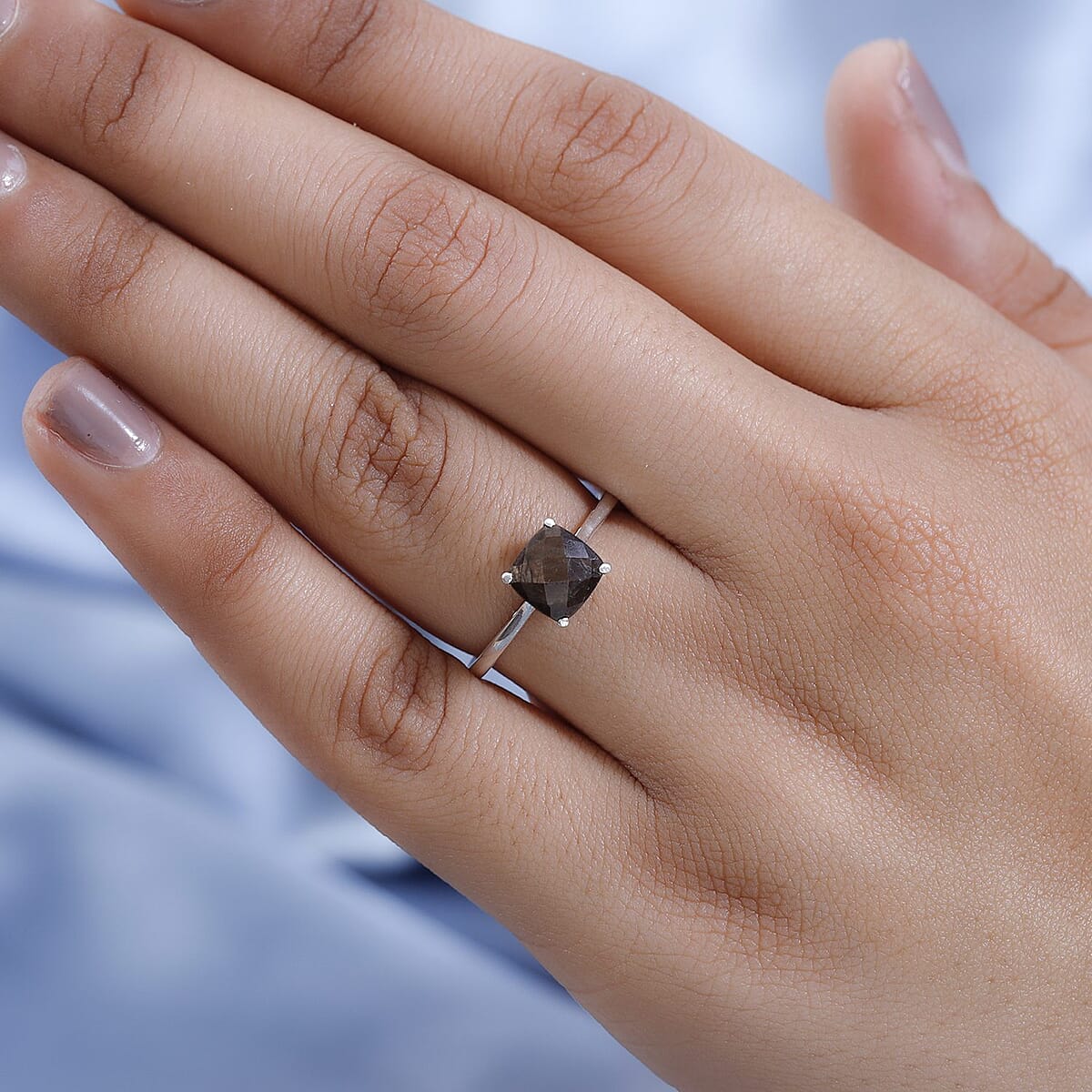 Chocolate Sapphire Solitaire Ring in Sterling Silver (Size 5.0) 1.85 ctw image number 2