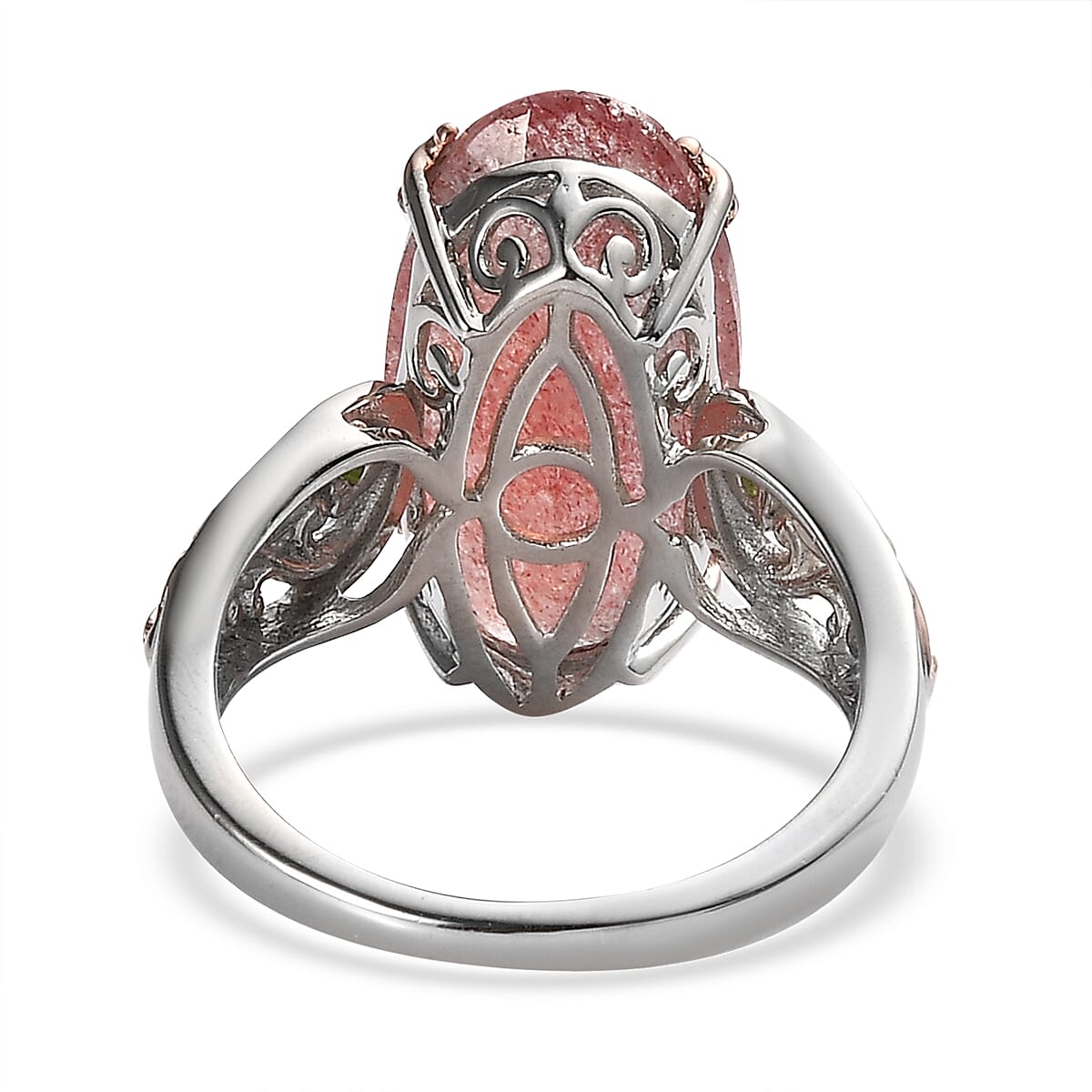 Tanzanian Natronite and Chrome Diopside Ring in Vermeil Rose Gold and Platinum Over Sterling Silver (Size 10.0) 7.75 ctw