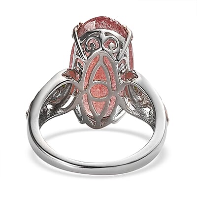 Tanzanian Natronite and Chrome Diopside Ring in Vermeil Rose Gold and Platinum Over Sterling Silver (Size 10.0) 7.75 ctw