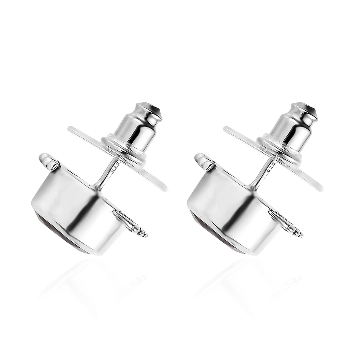 Artisan Crafted Elite Shungite Solitaire Stud Earrings in Sterling Silver 2.35 ctw image number 3