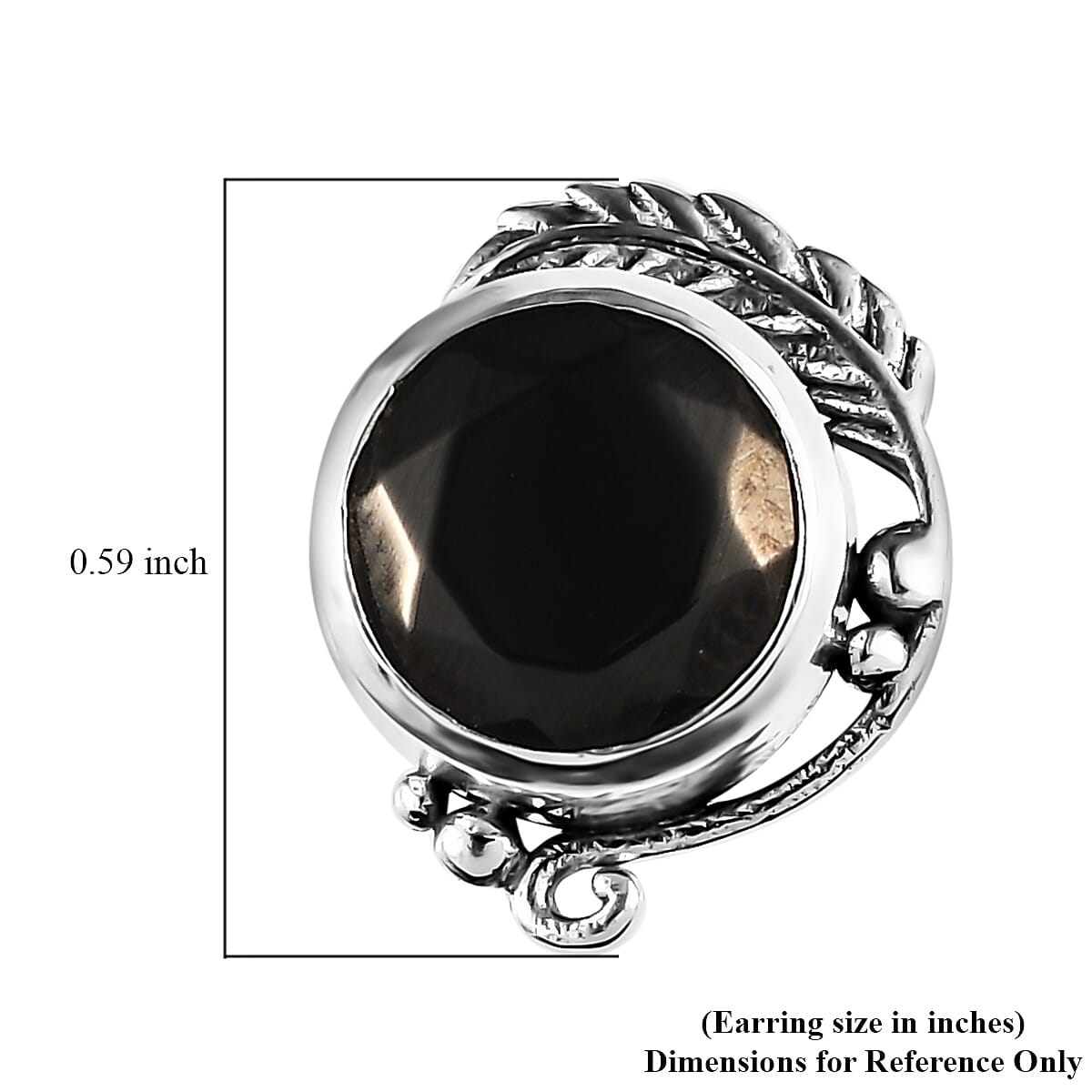 Artisan Crafted Elite Shungite Solitaire Stud Earrings in Sterling Silver 2.35 ctw image number 5