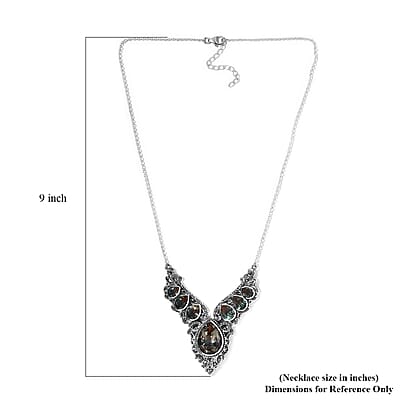 Artisan Crafted Aqua Terra Costa Quartz (Triplet) Necklace 18 Inches in Sterling Silver 30.75 ctw