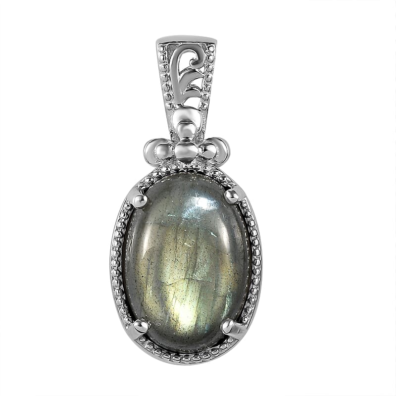 Karis Malagasy Labradorite Solitaire Pendant in Platinum Bond 6.25 ctw