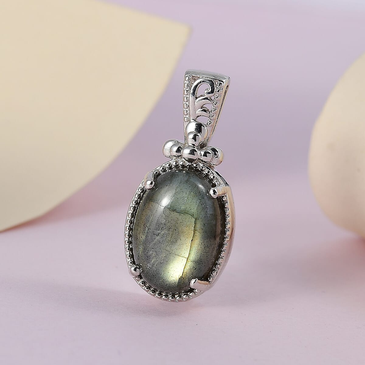 Karis Malagasy Labradorite Solitaire Pendant in Platinum Bond 6.25 ctw image number 1
