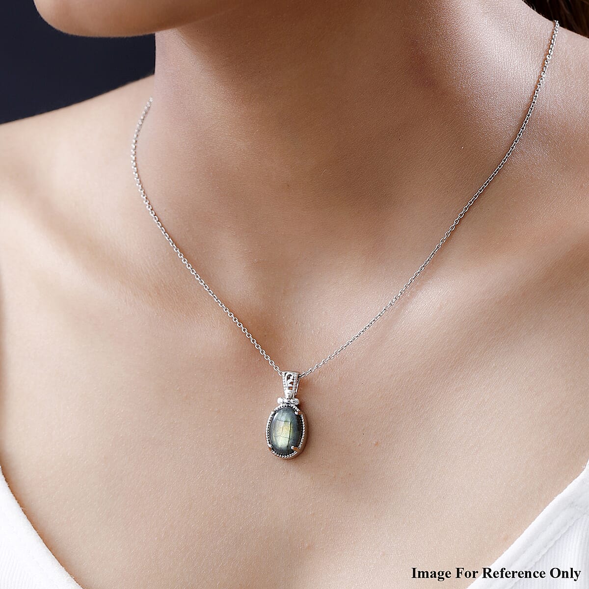 Karis Malagasy Labradorite Solitaire Pendant in Platinum Bond 6.25 ctw image number 2