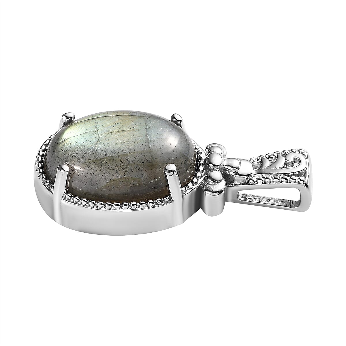Karis Malagasy Labradorite Solitaire Pendant in Platinum Bond 6.25 ctw image number 3