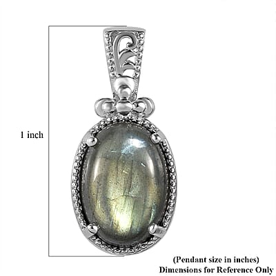 Karis Malagasy Labradorite Solitaire Pendant in Platinum Bond 6.25 ctw