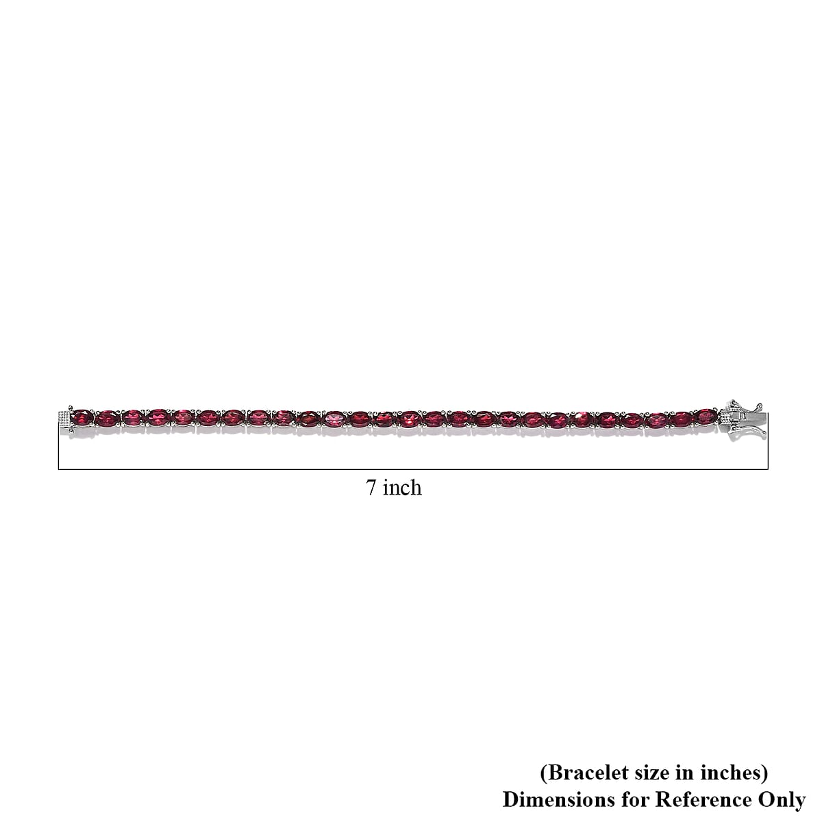 Orissa Rhodolite Garnet Tennis Bracelet in Platinum Over Sterling Silver (6.50 In) 15.00 ctw image number 5