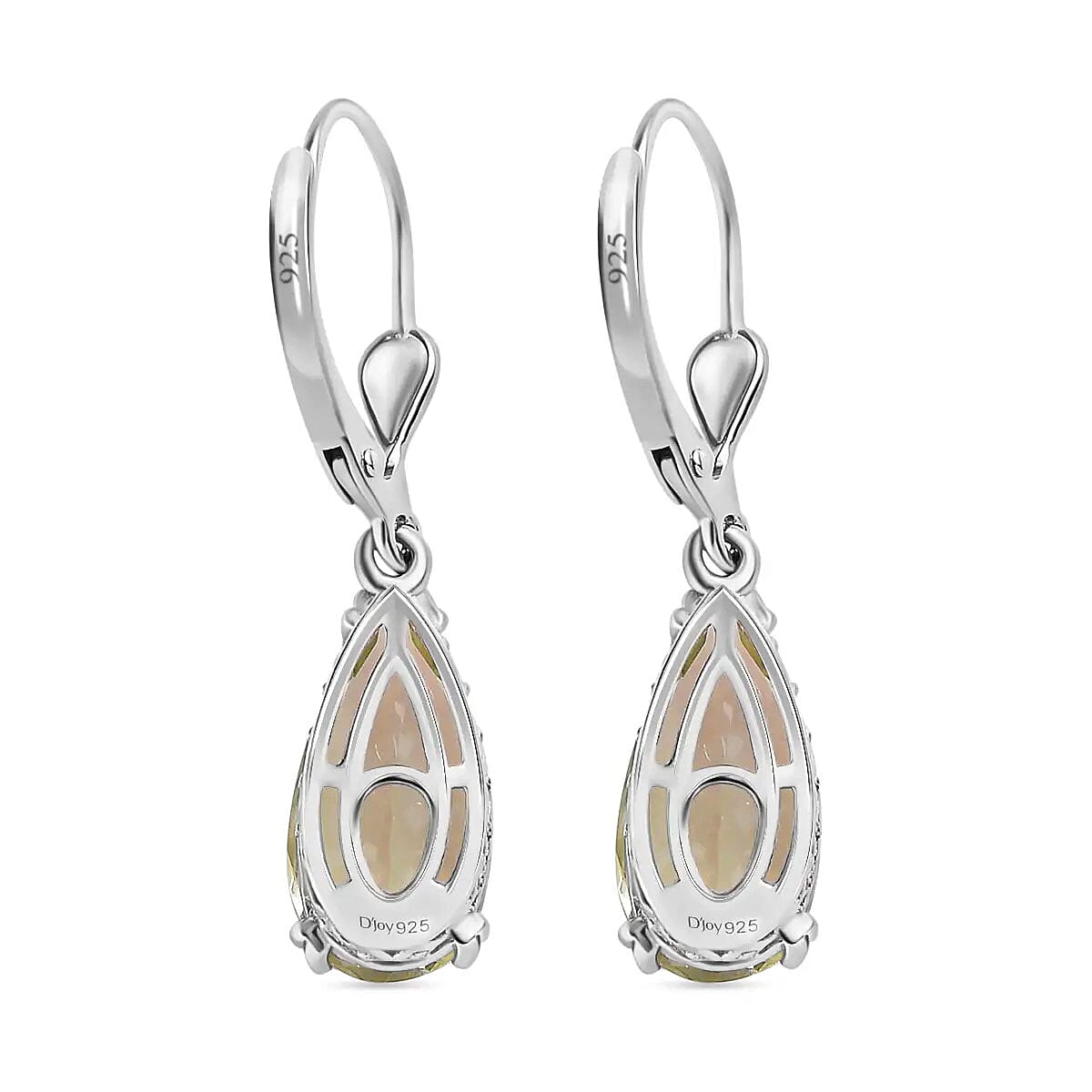 AAA Montezuma Prasiolite Earrings in Platinum Over Sterling Silver, Solitaire Earrings, Dangle Drop Earrings 5.40 ctw image number 3