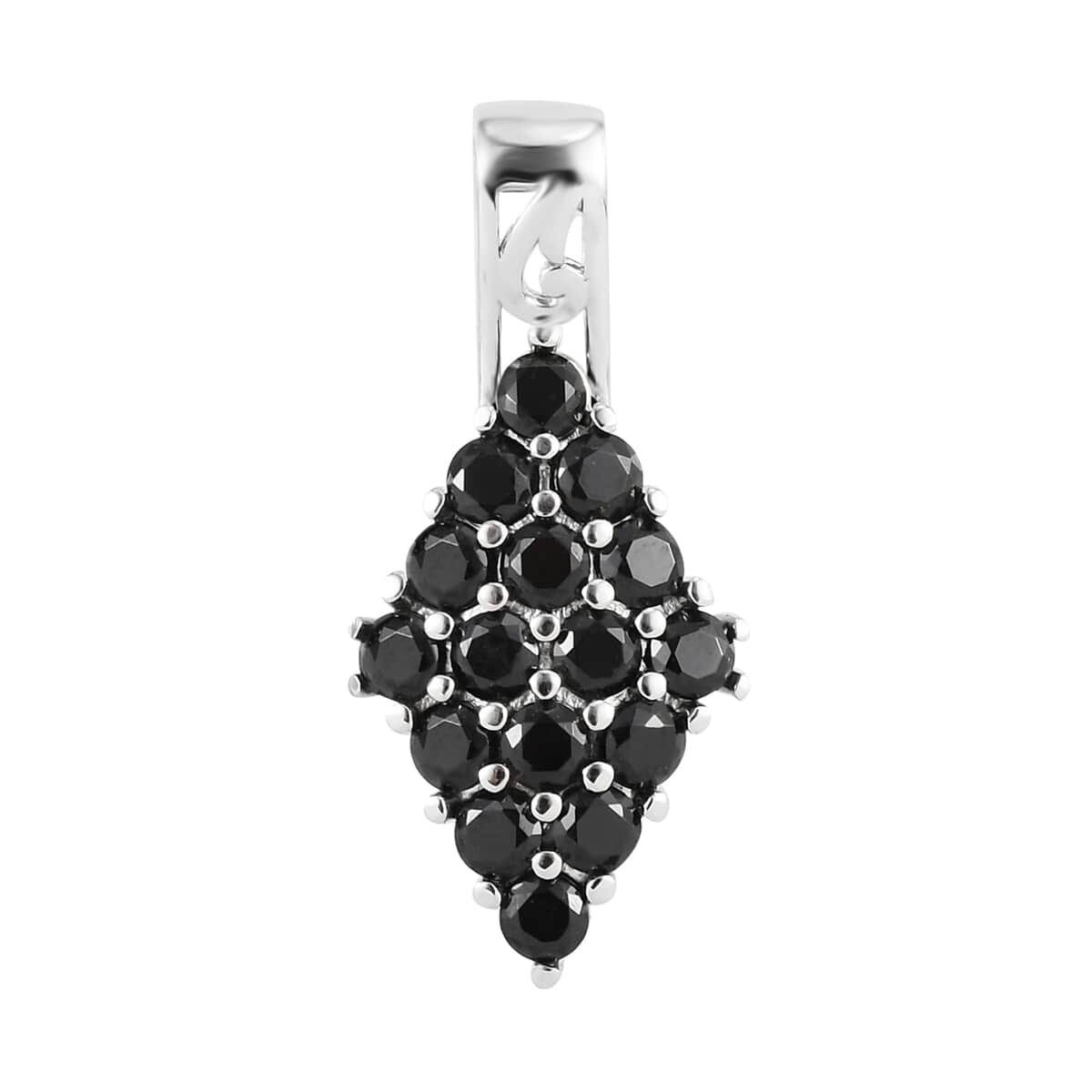Thai Black Spinel Pendant in Stainless Steel 2.15 ctw , Tarnish-Free, Waterproof, Sweat Proof Jewelry image number 0