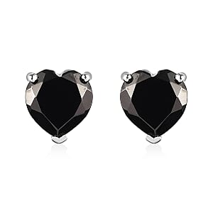 Elite Shungite Solitaire Stud Earrings in Platinum Over Sterling Silver 2.70 ctw