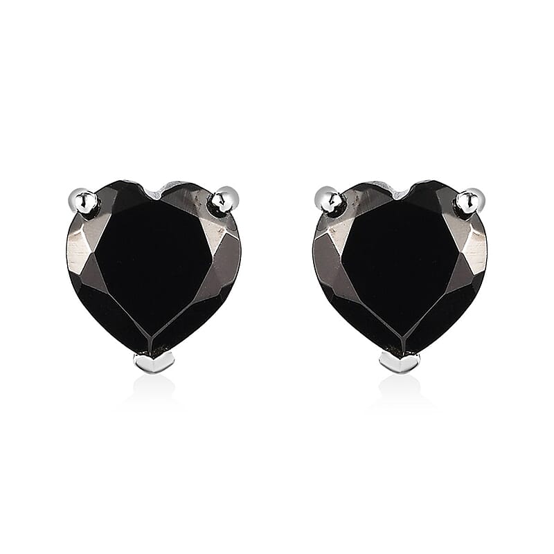 Elite Shungite Solitaire Stud Earrings in Platinum Over Sterling Silver 2.70 ctw