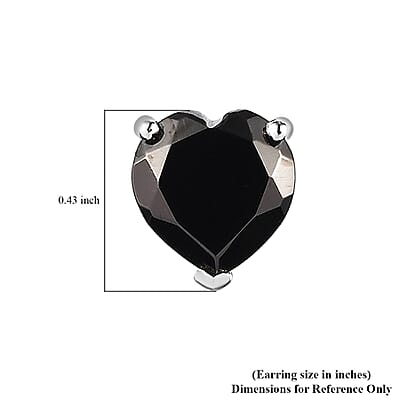 Elite Shungite Solitaire Stud Earrings in Platinum Over Sterling Silver 2.70 ctw