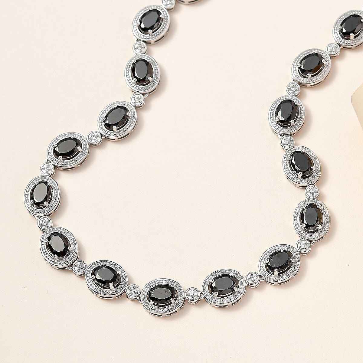 Elite Shungite and White Zircon Necklace 18-20 Inches in Platinum Over Sterling Silver 8.50 ctw image number 1