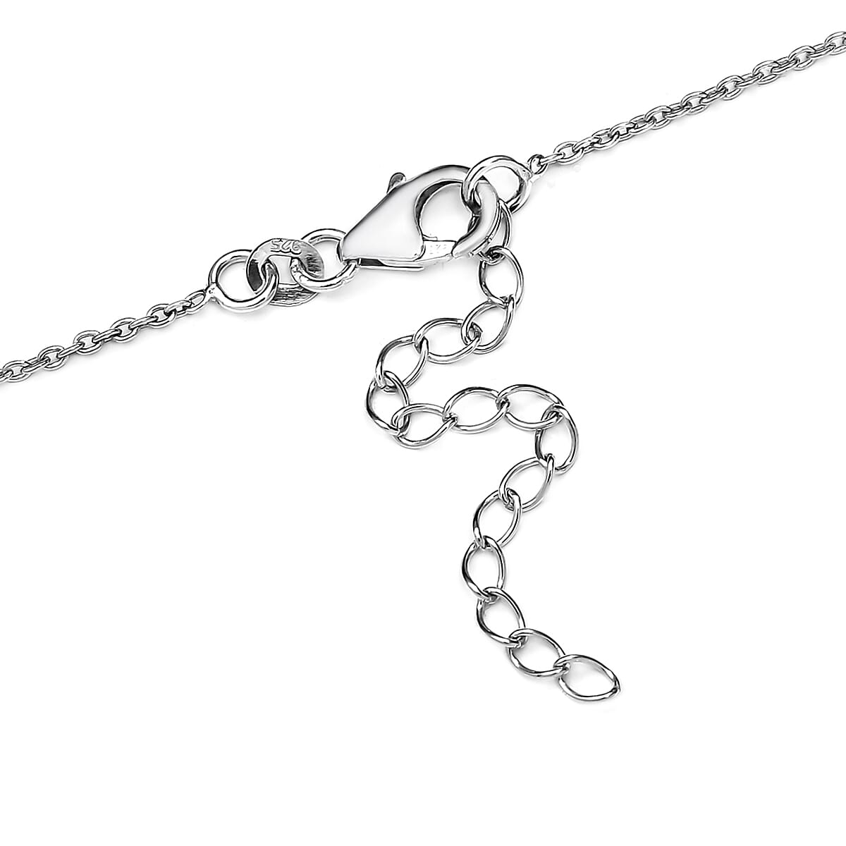 Elite Shungite and White Zircon Necklace 18-20 Inches in Platinum Over Sterling Silver 8.50 ctw image number 4