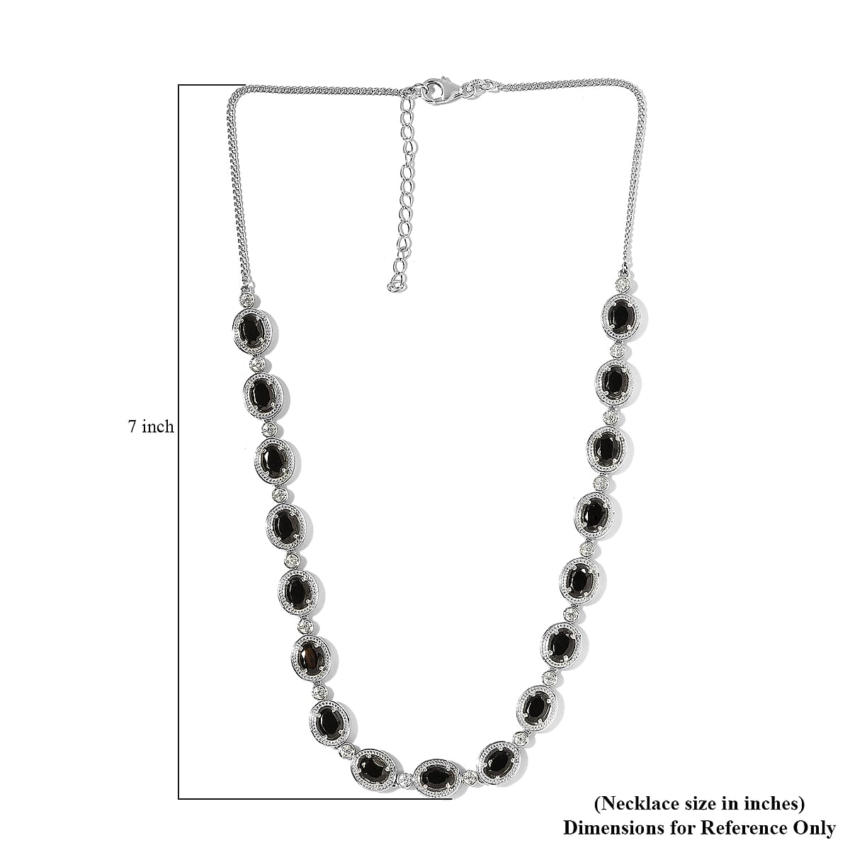 Elite Shungite and White Zircon Necklace 18-20 Inches in Platinum Over Sterling Silver 8.50 ctw image number 5