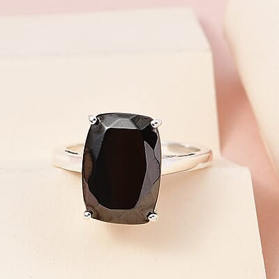 Elite Shungite Solitaire Ring in Platinum Over Sterling Silver (Size 10.0) 3.50 ctw