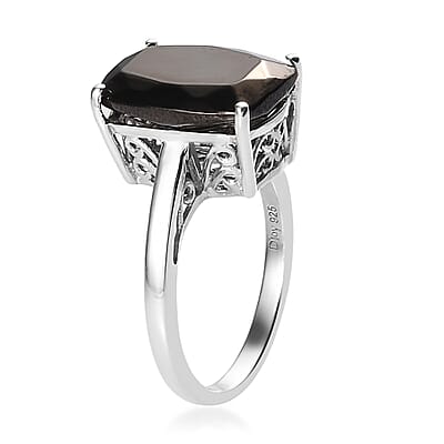 Elite Shungite Solitaire Ring in Platinum Over Sterling Silver (Size 10.0) 3.50 ctw