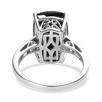 Elite Shungite Solitaire Ring in Platinum Over Sterling Silver (Size 10.0) 3.50 ctw