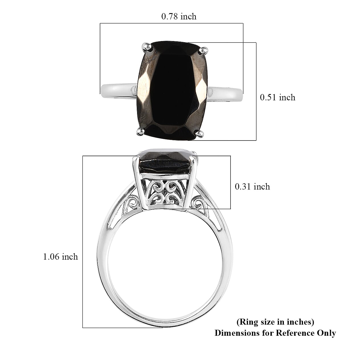 Elite Shungite Solitaire Ring in Platinum Over Sterling Silver 3.50 ctw image number 5