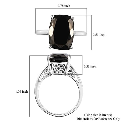 Elite Shungite Solitaire Ring in Platinum Over Sterling Silver (Size 10.0) 3.50 ctw