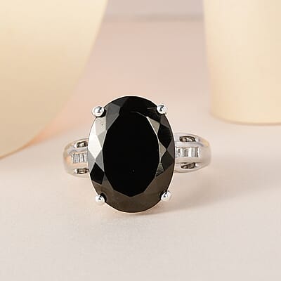 Elite Shungite and White Topaz Ring in Platinum Over Sterling Silver (Size 10.0) 4.60 ctw