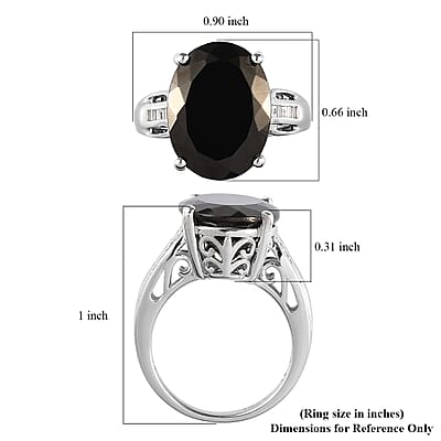Elite Shungite and White Topaz Ring in Platinum Over Sterling Silver (Size 10.0) 4.60 ctw