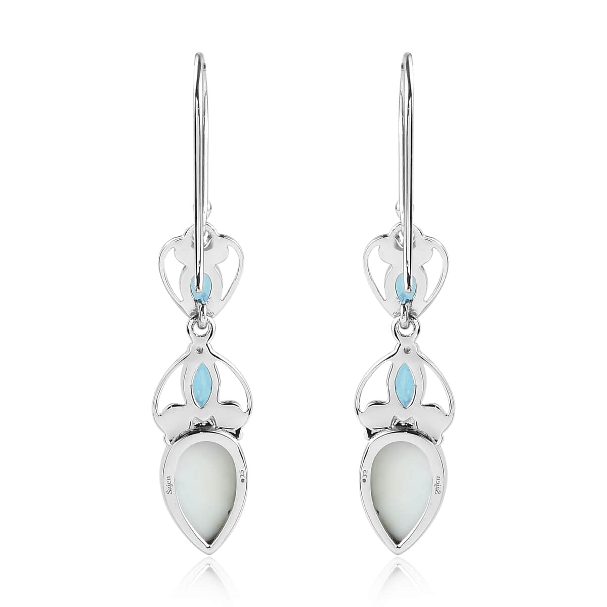 Sajen Silver Quartz Doublet Celestial Blue Earrings in Platinum Over Sterling Silver 6.50 ctw image number 4