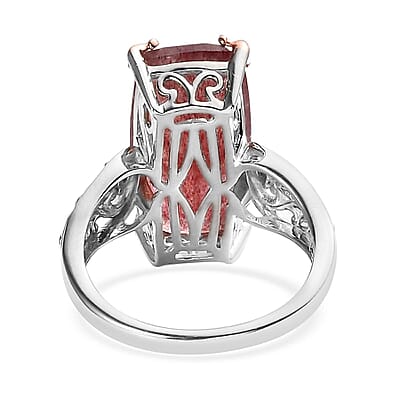 Tanzanian Natronite and Chrome Diopside Ring in Vermeil Rose Gold and Platinum Over Sterling Silver (Size 10.0) 10.60 ctw