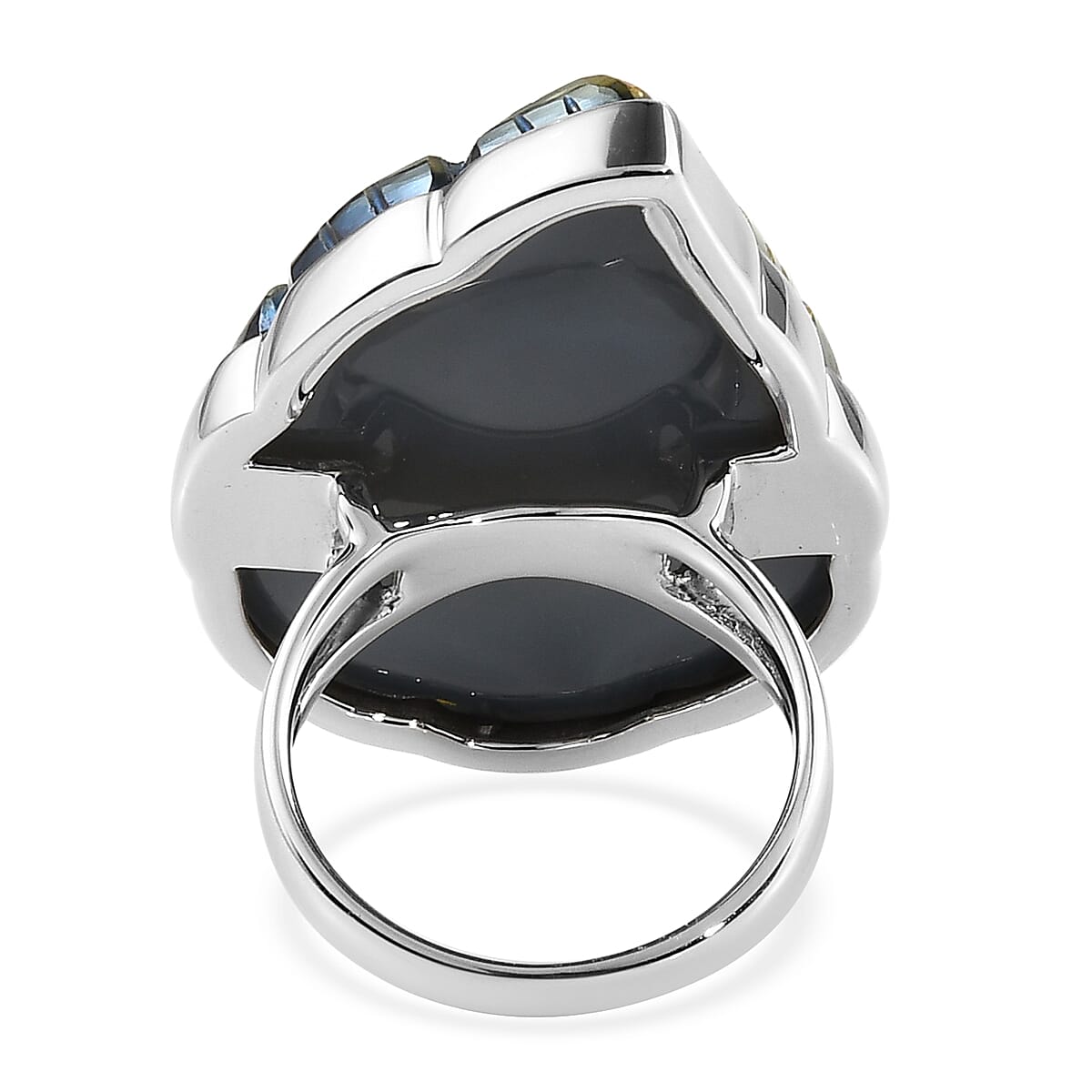 Sajen Silver Window Drusy Forest Ring in Platinum Over Sterling Silver 7.20 Grams 44.00 ctw image number 4