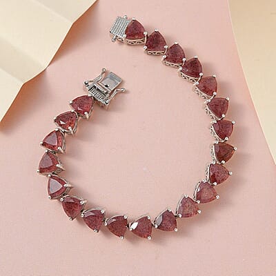 Tanzanian Natronite Tennis Bracelet in Platinum Over Sterling Silver (6.50 In) 31.15 ctw