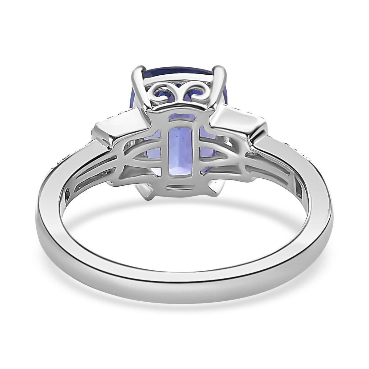 Rhapsody 950 Platinum AAAA Tanzanite and E-F VS Diamond Ring (Size 10.0) 5.50 Grams 3.25 ctw image number 4