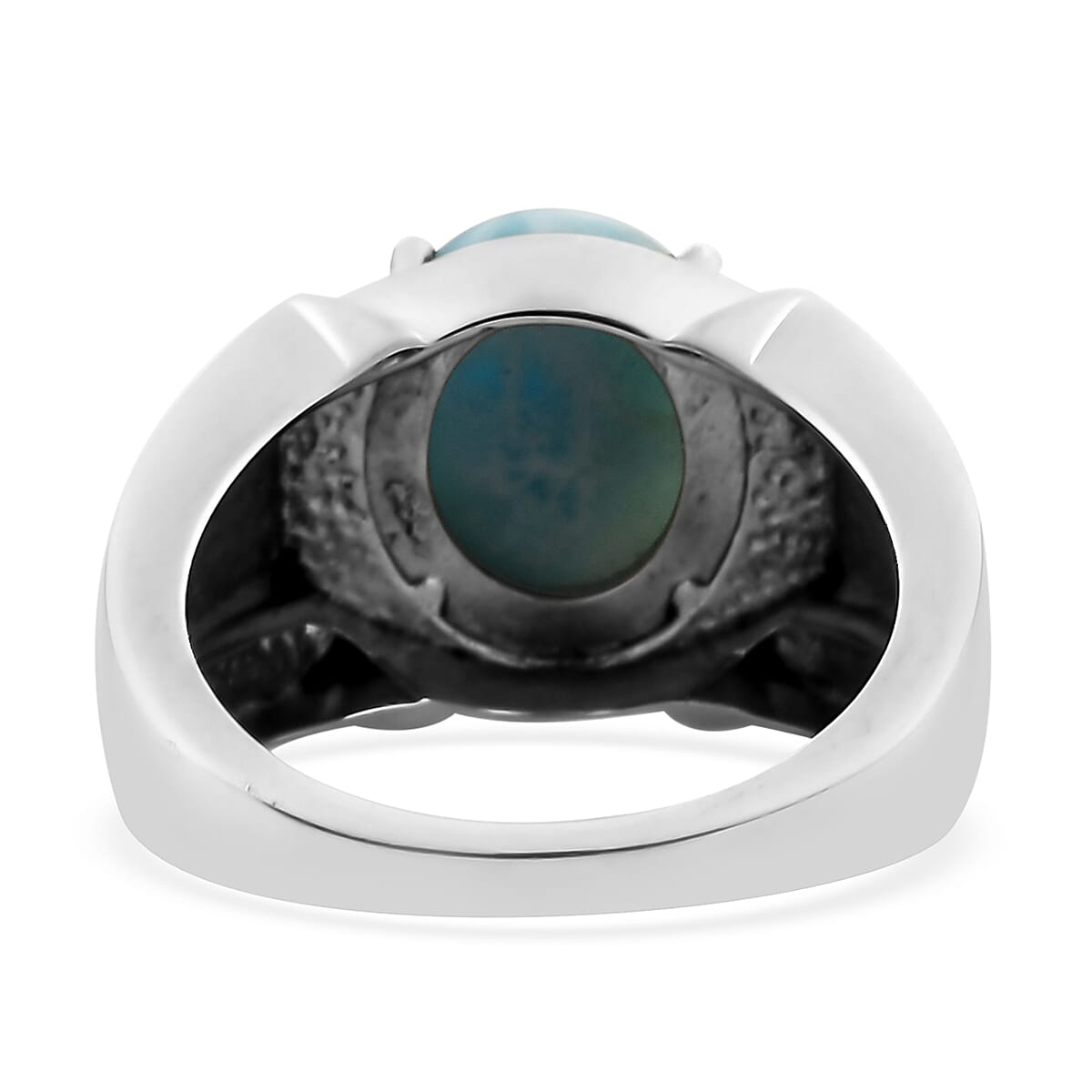 Larimar Men's Ring in Stainless Steel (Size 10.0) 5.75 ctw image number 4