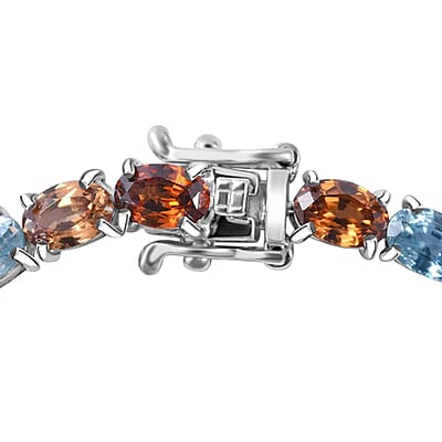 Multi Zircon Tennis Bracelet in Platinum Over Sterling Silver, Silver Tennis Bracelet, Anniversary Gifts (6.50 In) 17.65 ctw