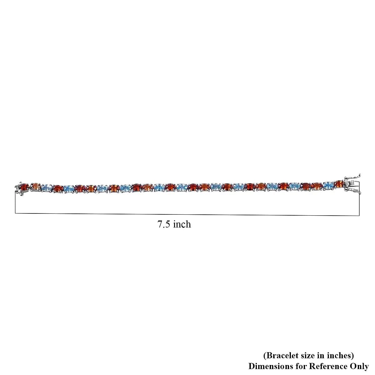 Multi Zircon Tennis Bracelet in Platinum Over Sterling Silver, Silver Tennis Bracelet, Anniversary Gifts (6.50 In) 17.65 ctw