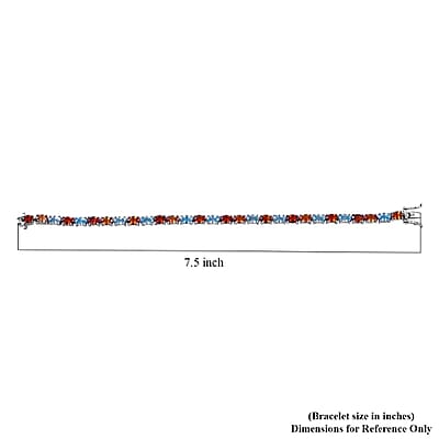 Multi Zircon Tennis Bracelet in Platinum Over Sterling Silver, Silver Tennis Bracelet, Anniversary Gifts (6.50 In) 17.65 ctw