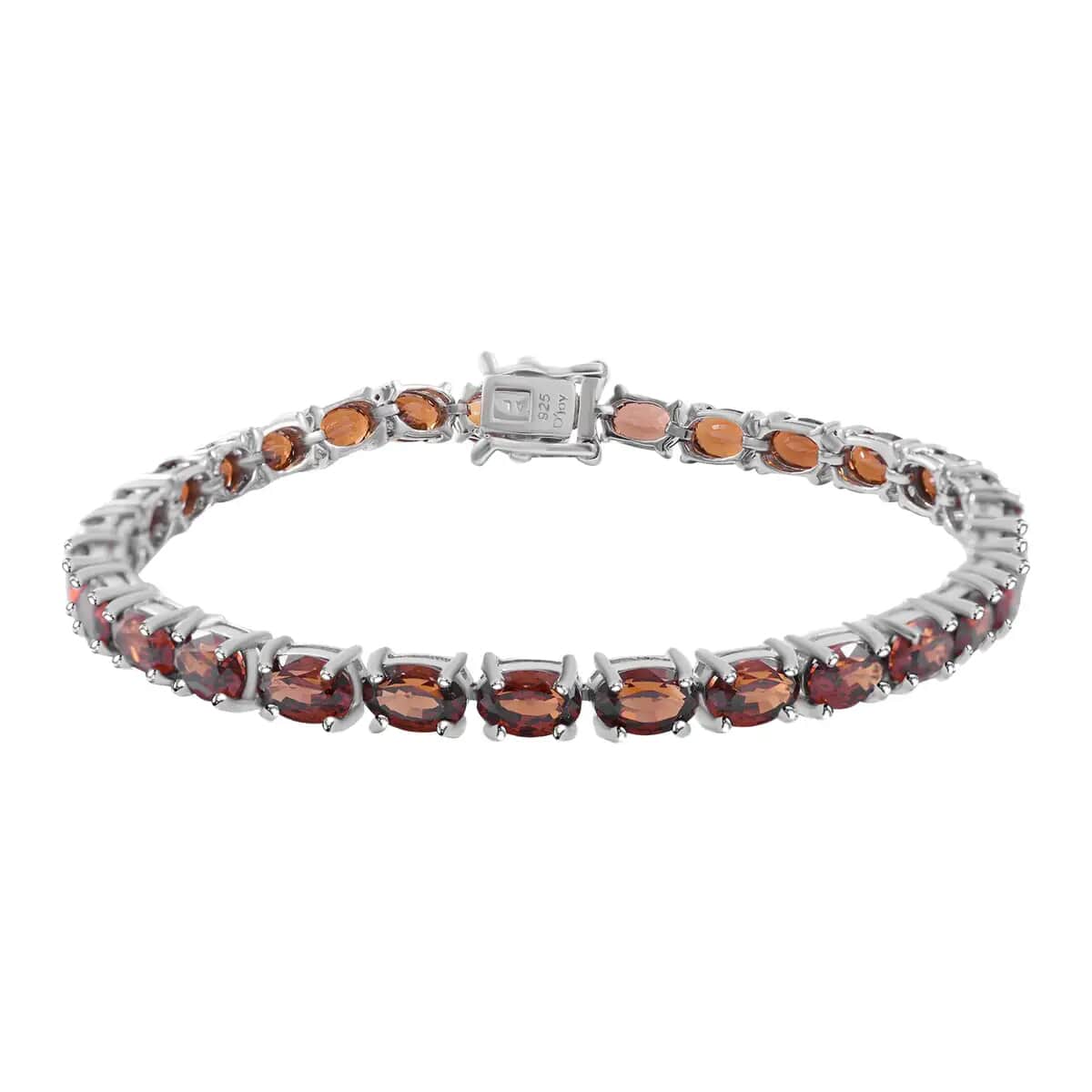 Red Zircon 21.75 ctw Tennis Bracelet in Platinum Over Sterling Silver, Silver Tennis Bracelet, Anniversary Gifts (8.00 In) image number 0