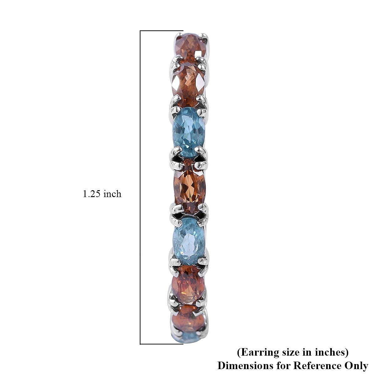 Multi Zircon Inside Out Hoop Earrings in Platinum Over Sterling Silver 9.75 ctw
