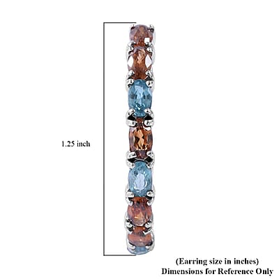 Multi Zircon Inside Out Hoop Earrings in Platinum Over Sterling Silver 9.75 ctw