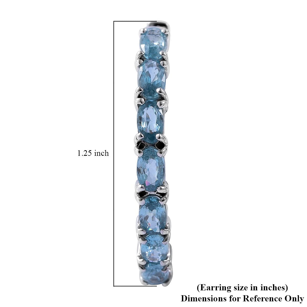 Cambodian Blue Zircon Inside Out Hoop Earrings in Platinum Over Sterling Silver 9.75 ctw image number 3
