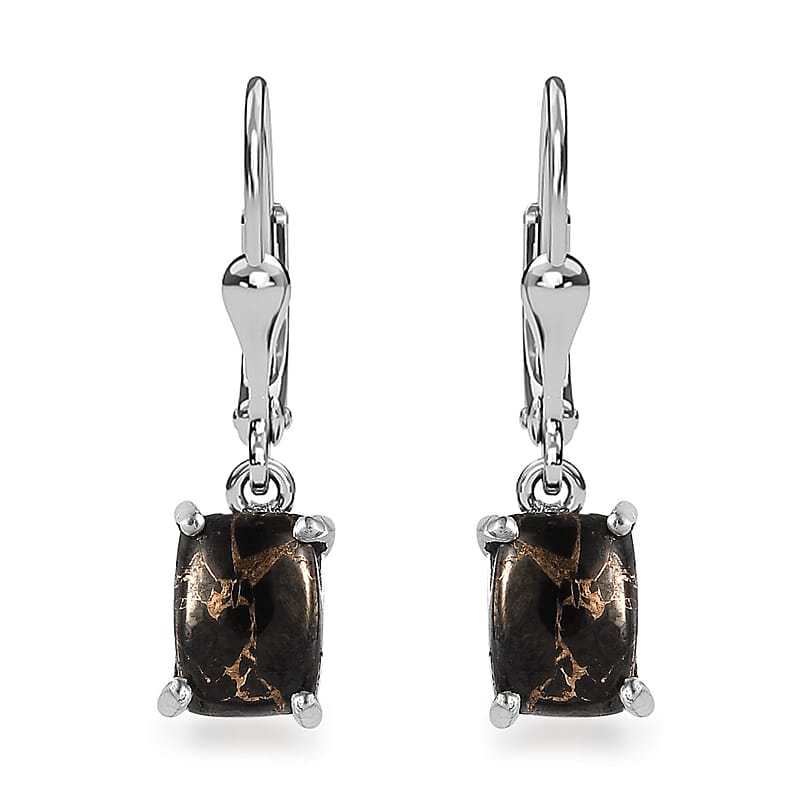 Matrix Silver Shungite Earrings in Sterling Silver 3.25 ctw