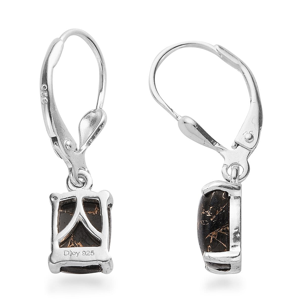 Matrix Silver Shungite Earrings in Sterling Silver 3.25 ctw