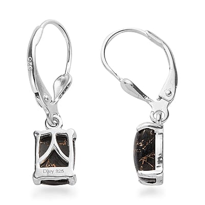 Matrix Silver Shungite Earrings in Sterling Silver 3.25 ctw