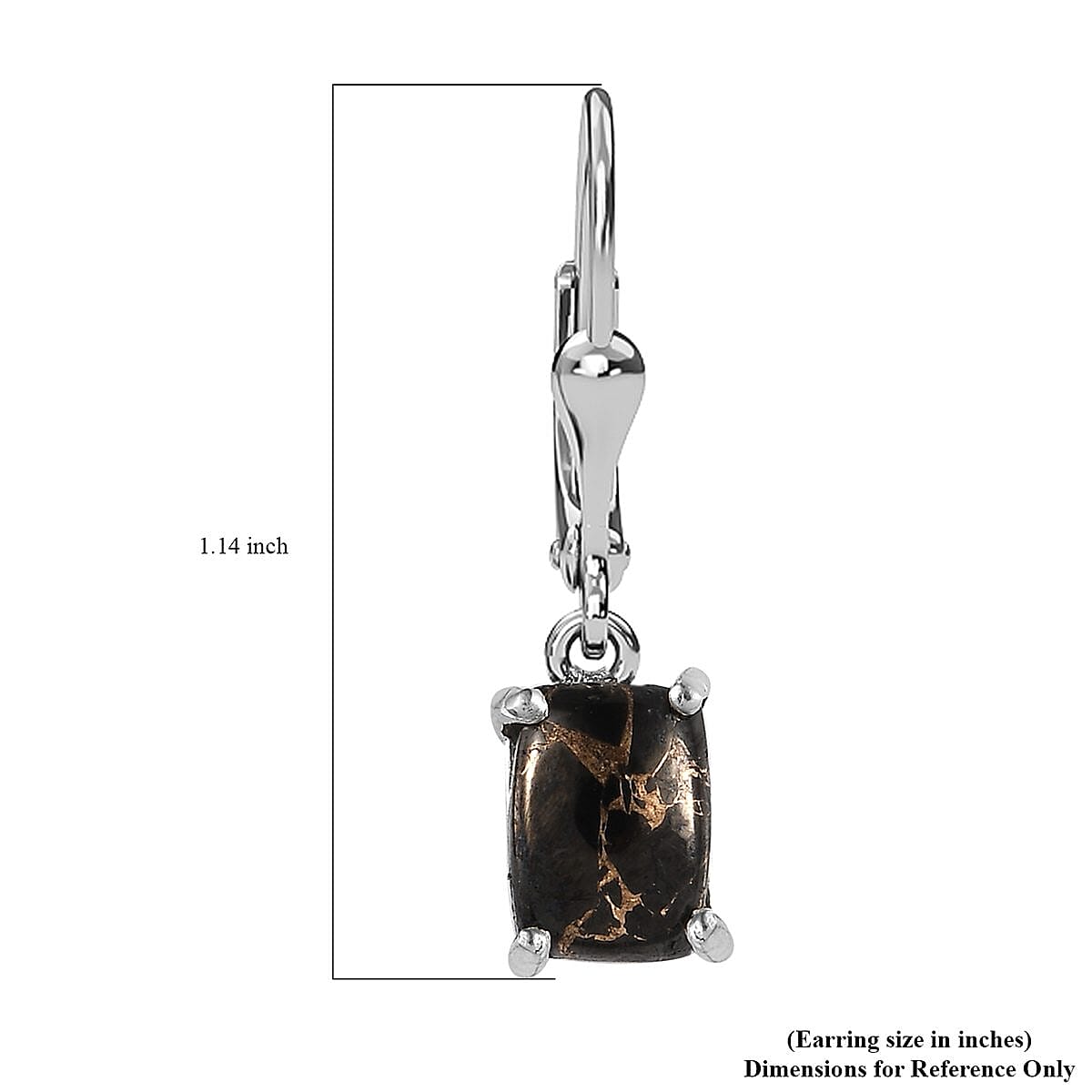 Matrix Silver Shungite Earrings in Sterling Silver 3.25 ctw