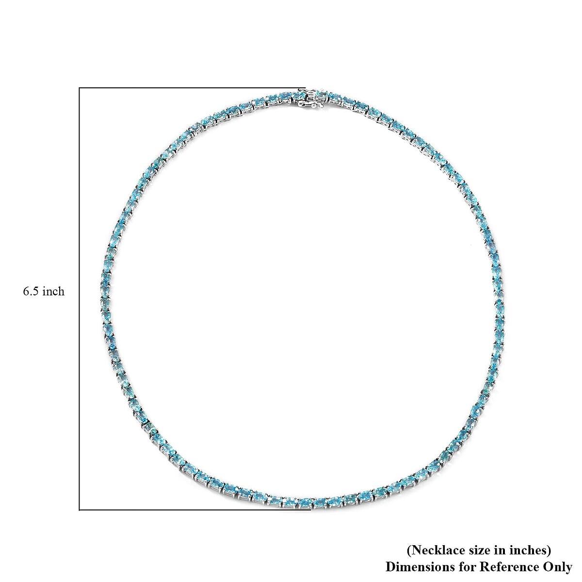 Cambodian Blue Zircon Tennis Necklace 18 Inches in Platinum Over Sterling Silver 32.25 ctw image number 4