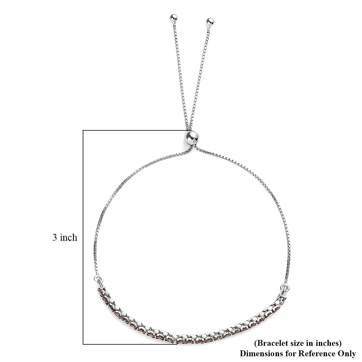 Natural Champagne Diamond Bolo Bracelet in Platinum Over Sterling Silver (10.50 In) 1.00 ctw image number 4