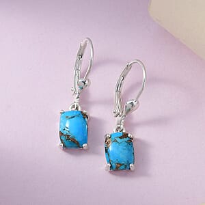 D'Joy Matrix Chestnut Brine Turquoise 3.15 ctw Earrings in Sterling Silver