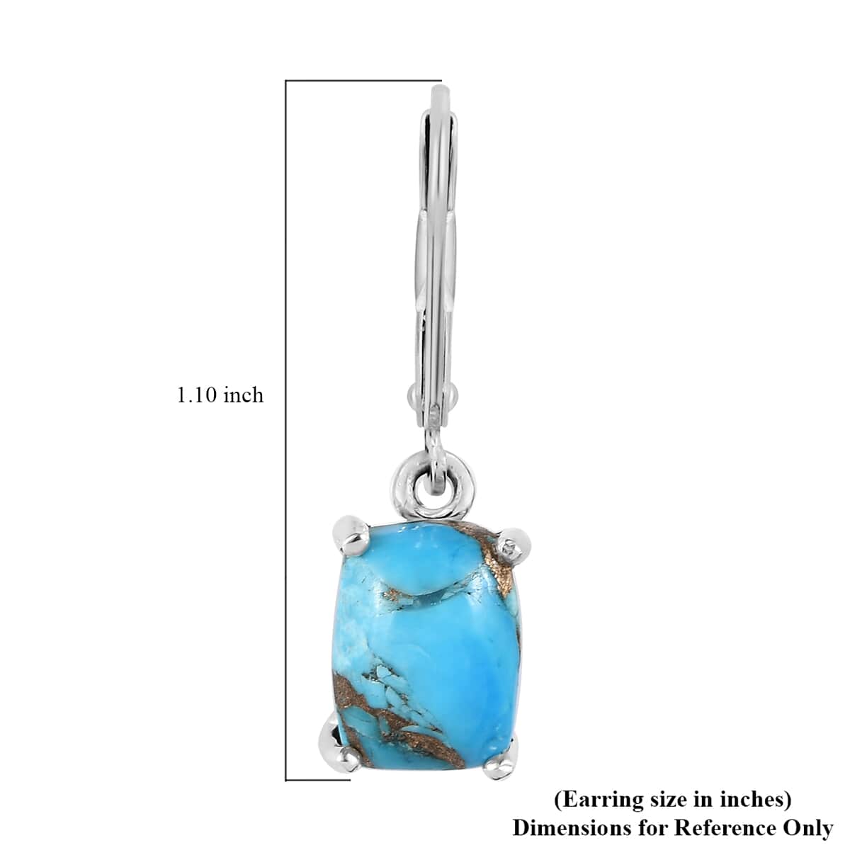 Matrix Chestnut Brine Turquoise 3.15 ctw Earrings in Sterling Silver image number 4