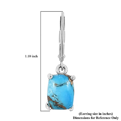 D'Joy Matrix Chestnut Brine Turquoise 3.15 ctw Earrings in Sterling Silver