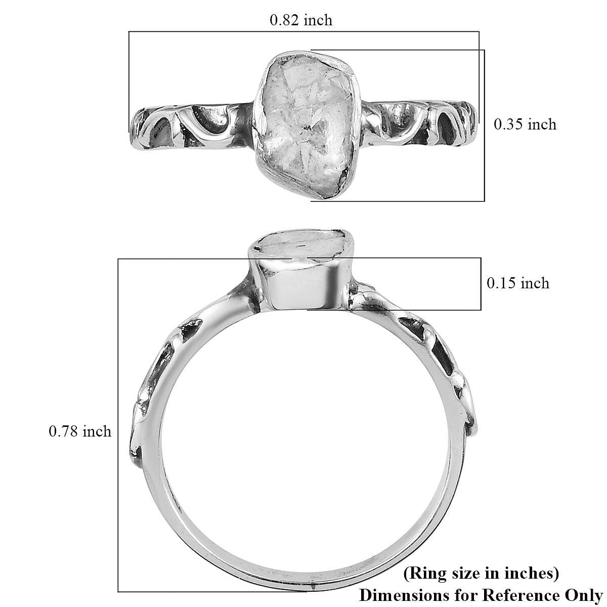 Artisan Crafted Polki Diamond Set of 3 Ring in Sterling Silver (Size 10.0) 0.75 ctw